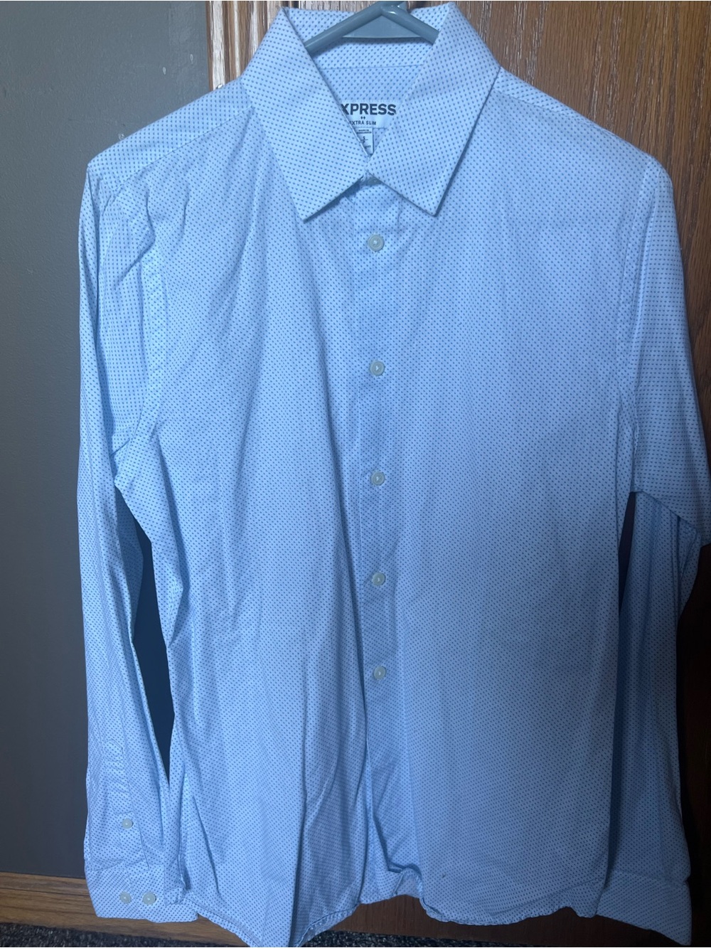 Express Light Blue Microdot Dress Shirt